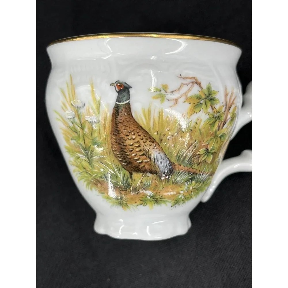 Bernadotte Czech Republic Wilddlife‎ Pheasant Espresso Demitasse Cup and Saucer